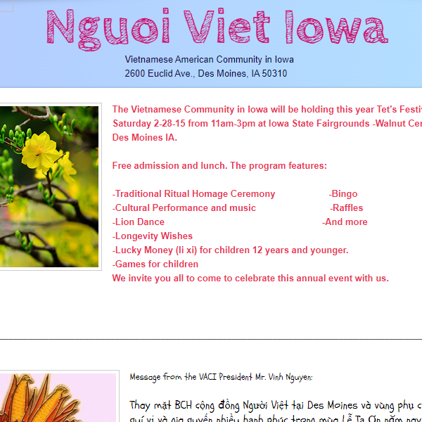 Nguoi Viet Iowa Vietnamese American Community in Iowa - Vietnamese organization in Des Moines IA